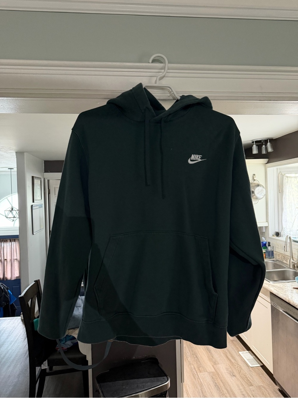 Nike Men's Black Crewneck Hoodie with Small Logo